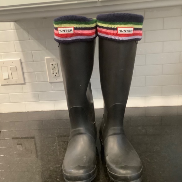 Striped Knit Boot Liners Socks for Tall Hunter Boots Size 5-7 - Picture 4 of 5